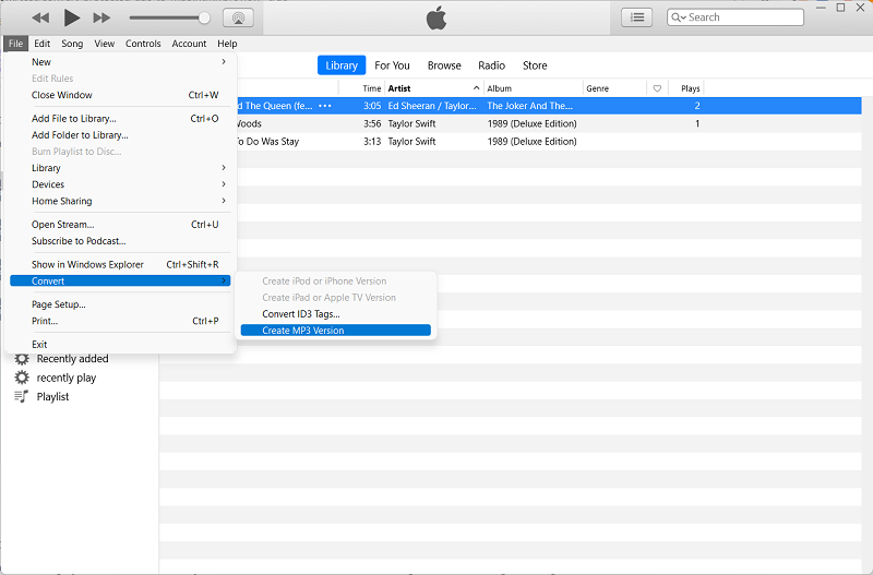 Create MP3 Version Using iTunes
