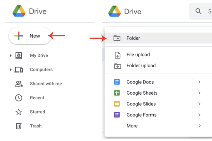 Crie uma nova pasta no Google Drive para salvar o Apple Music