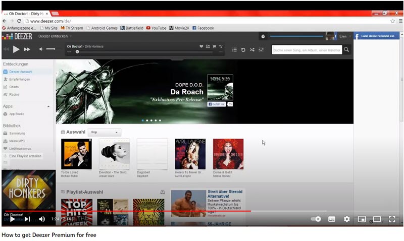 YouTube احصل على أفكار Deezer Premium المجانية