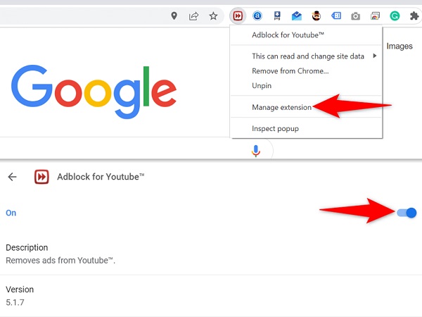 Schakel Ad Blocker uit in Chrome