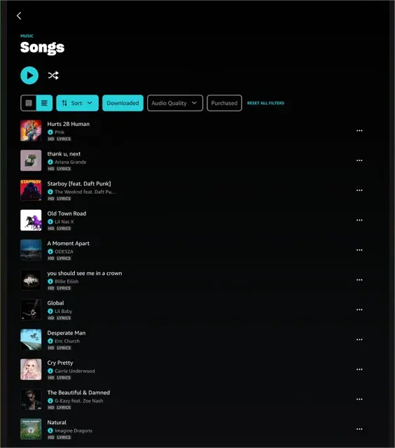 앱으로 iPad에서 Amazon Music 다운로드