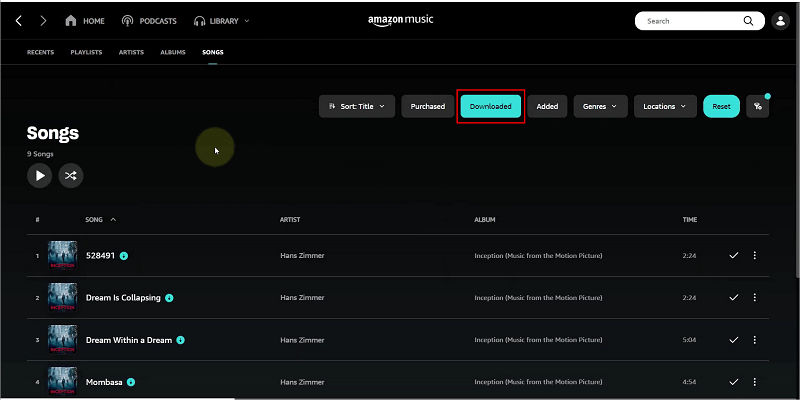 Enable Amazon Music Offline Mode on Computer