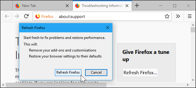 Firefox opnieuw instellen