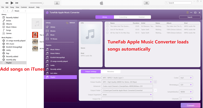 将 iTunes 歌曲加载到 TuneFab