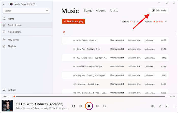 Importa Spotify Music su Windows Media Player