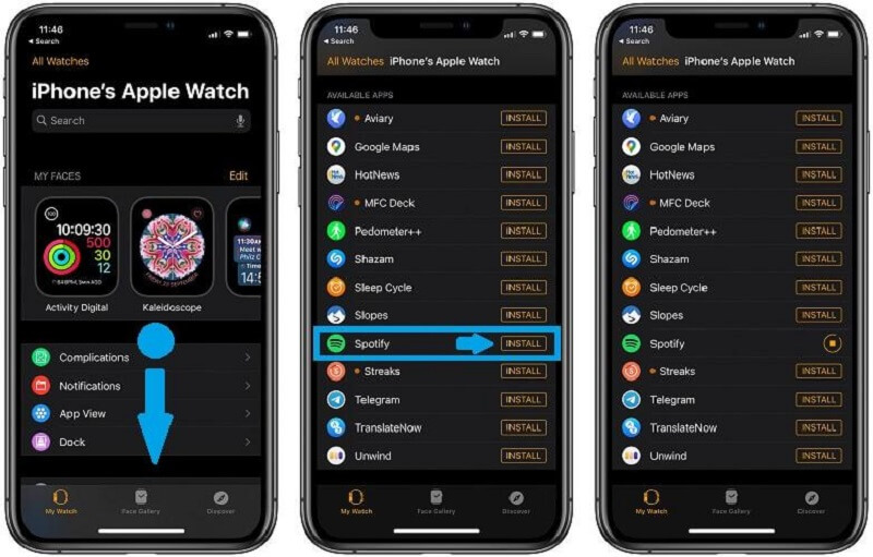 Installeer Spotify op Apple Watch vanaf de iPhone