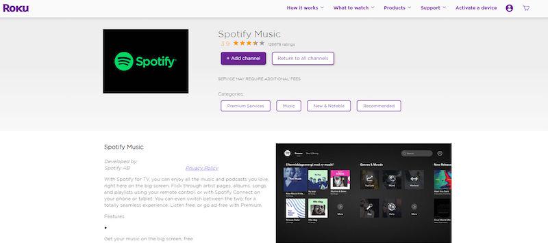 Come installare Spotify su Roku dal Web ufficiale