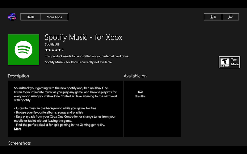 Установите Spotify на Xbox