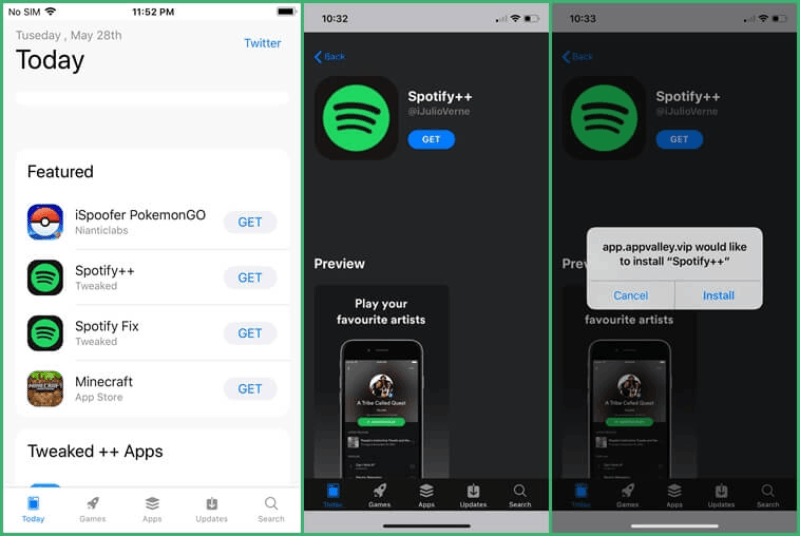 Instale o Spotify++ no AppValley