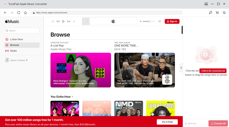 Voer Apple Music Web Player in