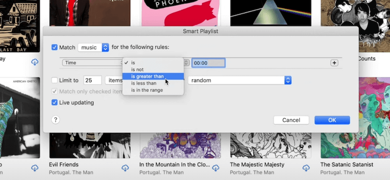 iTunes crea una playlist intelligente