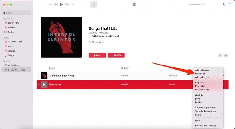 Ascolta Apple Music offline su Mac