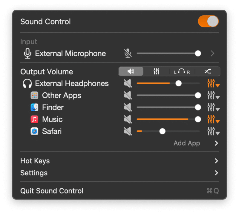 Control de sonido Mac