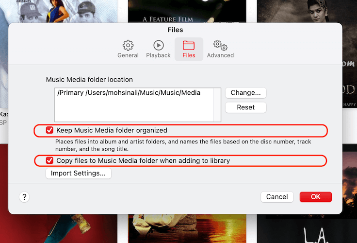 تنظيم ونسخ ملفات iTunes
