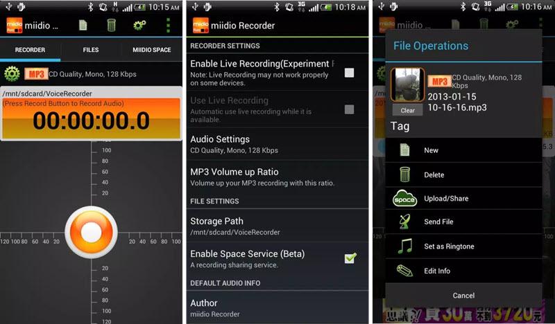 Miidio Spotify-recorder voor Android