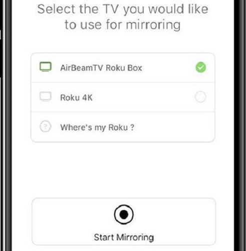 Espejo de pantalla a Roku para iPhone