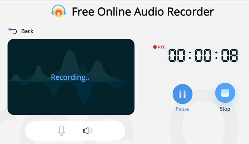 Pause or Stop Recording on Apowersoft Online Recorder