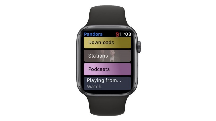 Воспроизведение музыки Pandora на Apple Watch