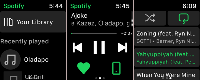 Играть в Spotify на Apple Watch