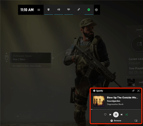 Play Spotify on Xbox Game Bar