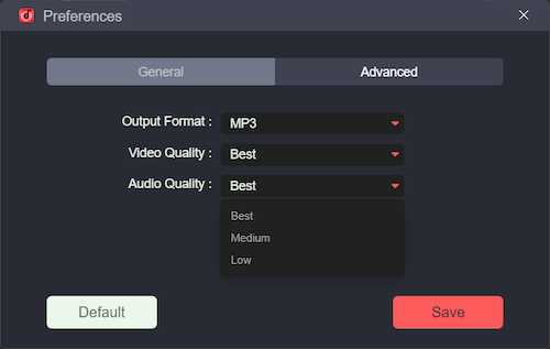 Output Quality Settings for YouTube Music