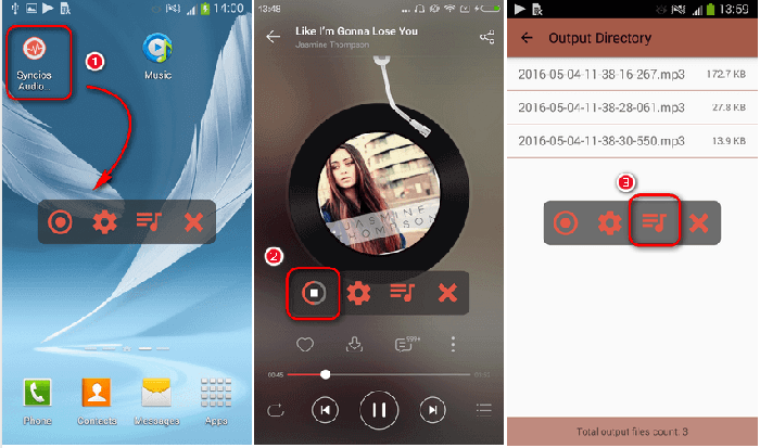 Grave Spotify no Android via Syncios Audio Recorder