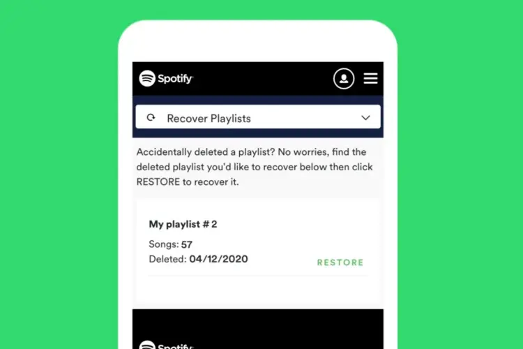 Herstel verwijderde afspeellijst Spotify Mobile