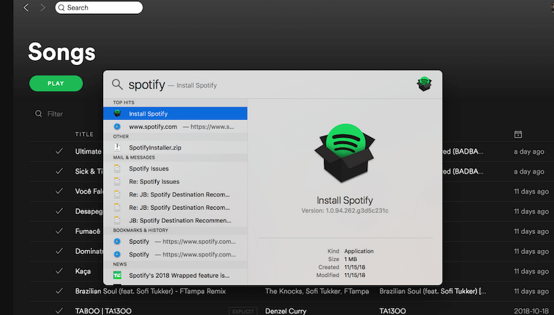 Installeer de Spotify-app opnieuw