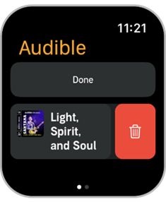 Eliminar audiolibros audibles de Apple Watch
