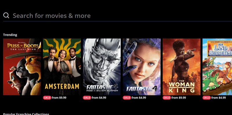 Search on Movies Anywhere