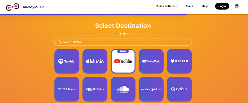 Select Apple Music as the Destination