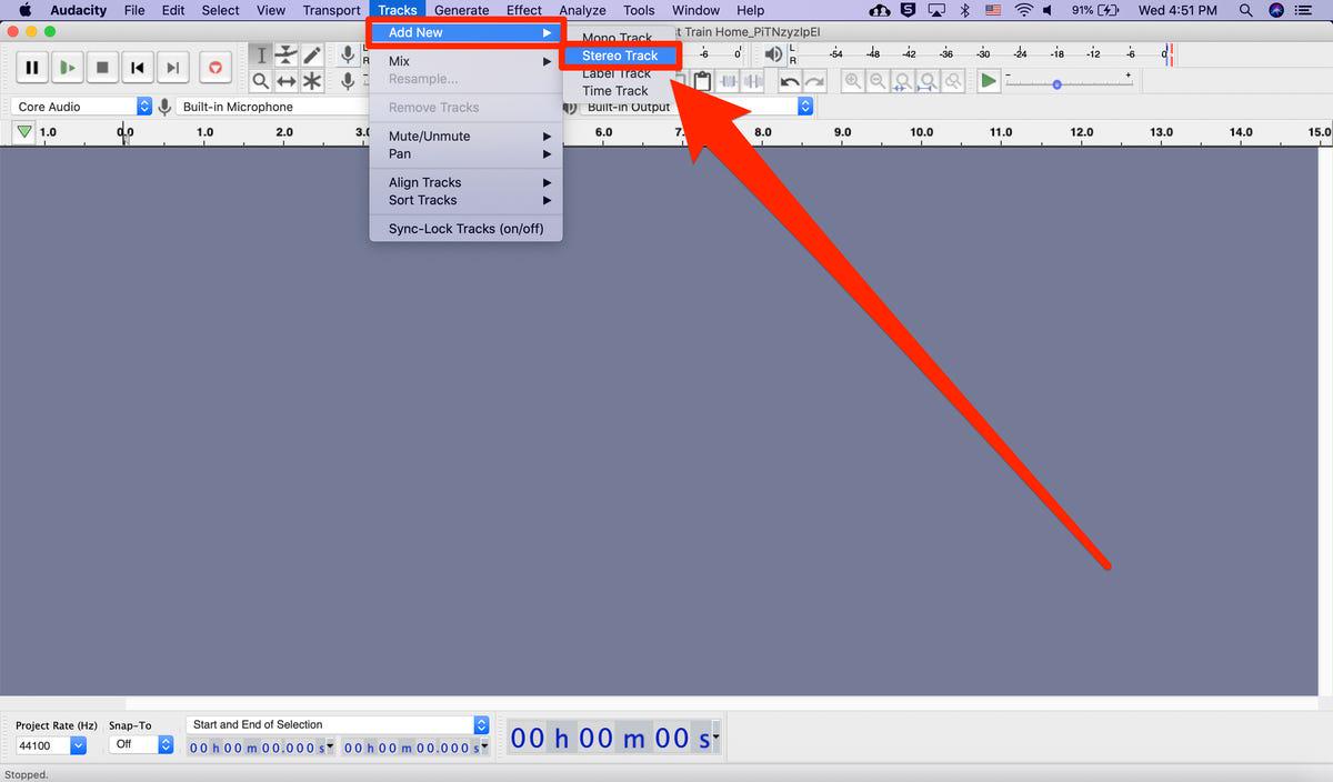 Set Audacity for Microphone Sound Recording