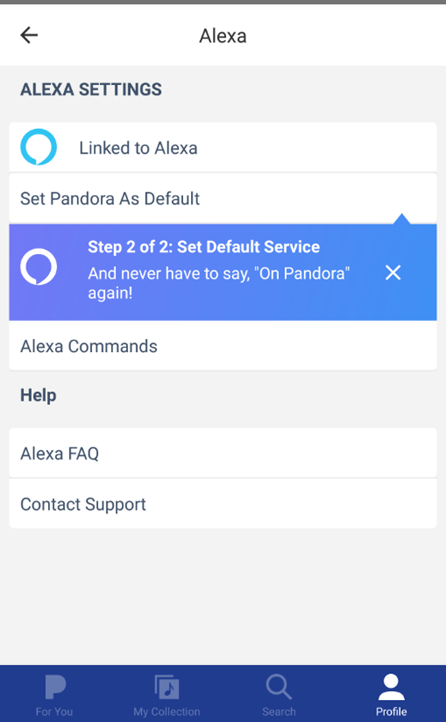 قم بتعيين الخدمة الافتراضية على أنها Pandora على Android