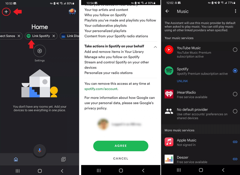 Установите Spotify в качестве будильника в Google Home