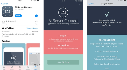 在 iOS 上设置 AirServer Connect