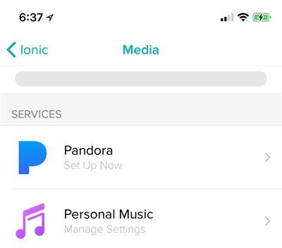 Como configurar o Pandora no Fitbit Ionic