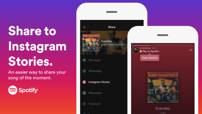Condividi Spotify su Instagram Story su PC