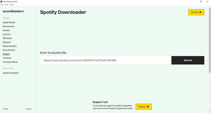 Приложение Soundloader Spotify Downloader