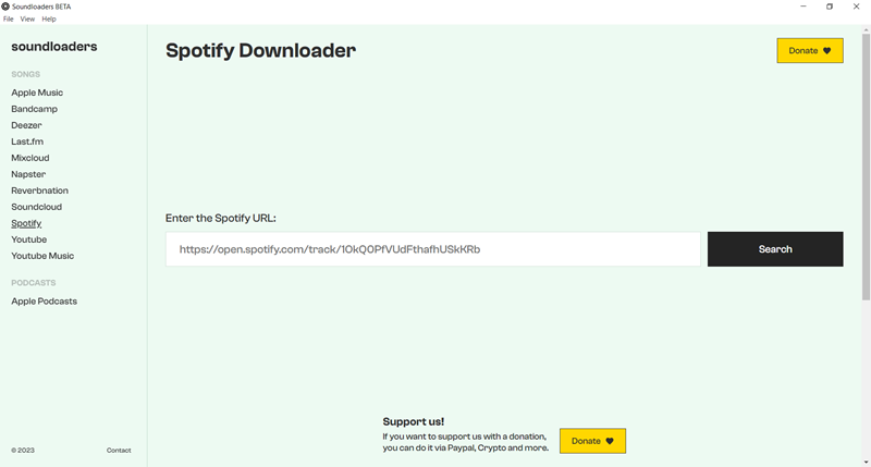 Aplicativo Soundloaders Spotify Downloader