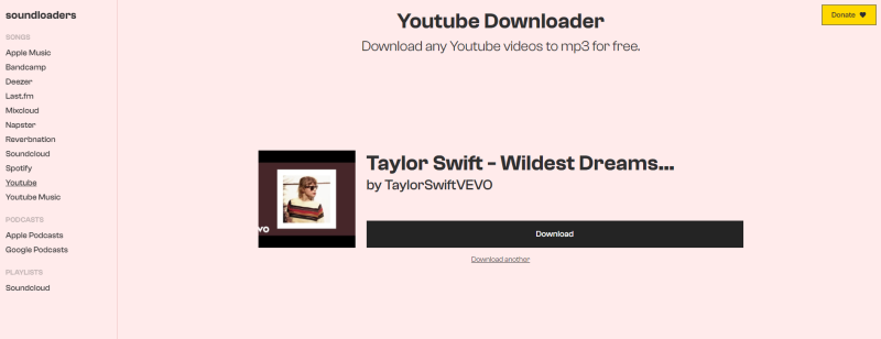 Download YouTube Music with Soundloaders