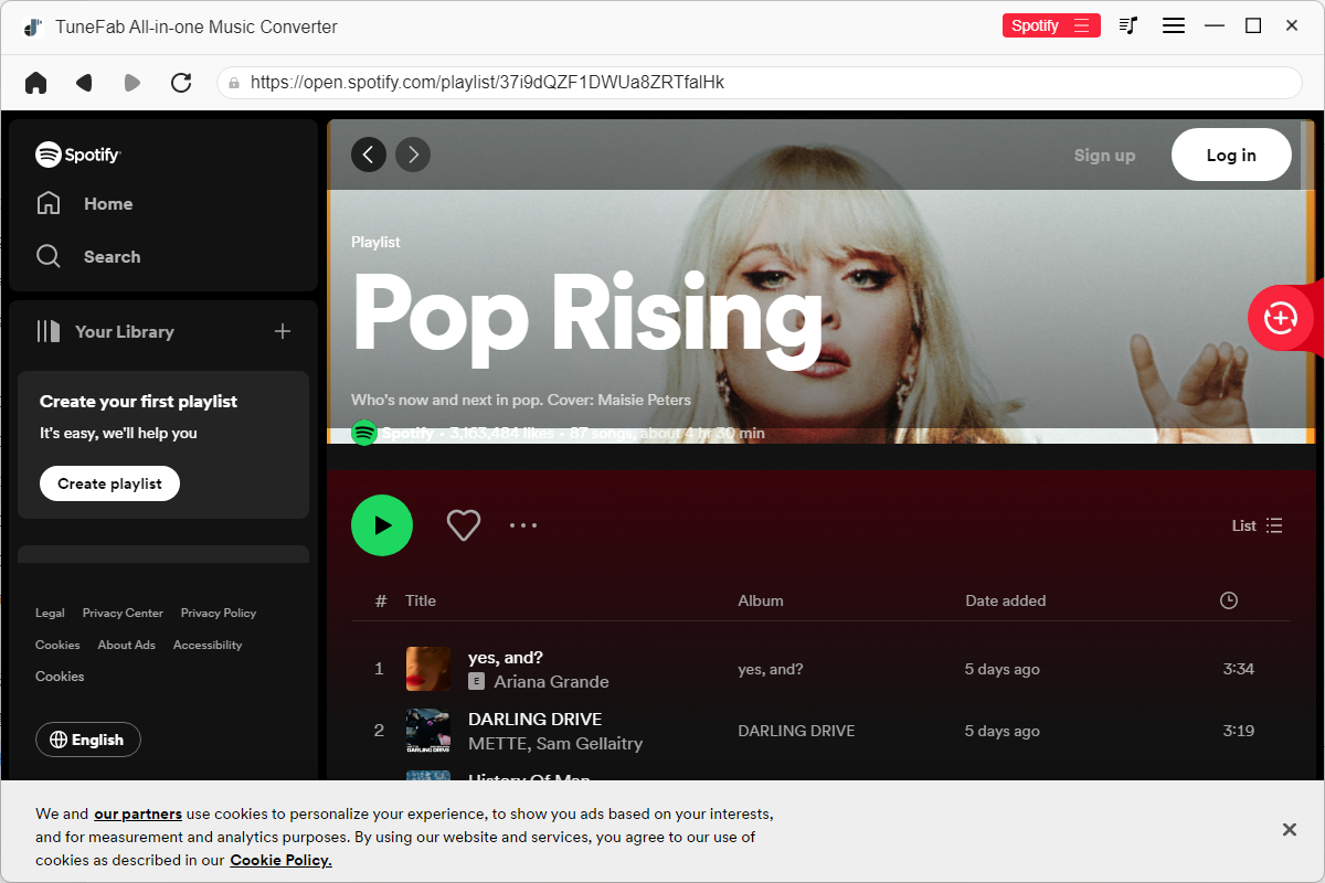 Convert Spotify to MP3 via TuneFab All-in-One Music Converter