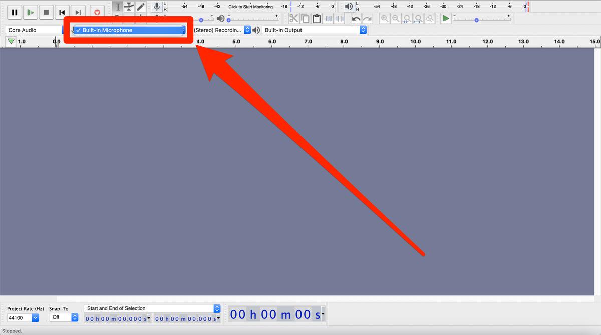 Stop Recording Microphone Sound with Audacity
