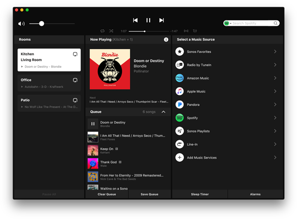 Потоковая передача музыки с Amazon на Sonos на компьютер