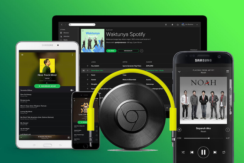 在 Chromecast 上流式传输 Spotify