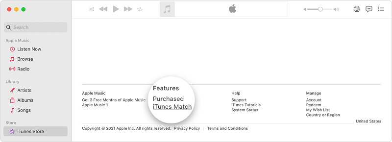 Vai su iTunes Match