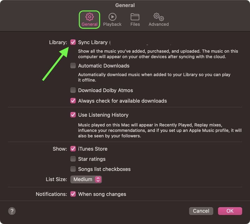 Sincronizar biblioteca en Apple Music
