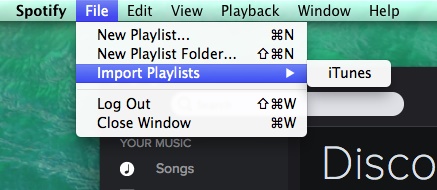 Импортируйте локальные файлы из iTunes в Spotify