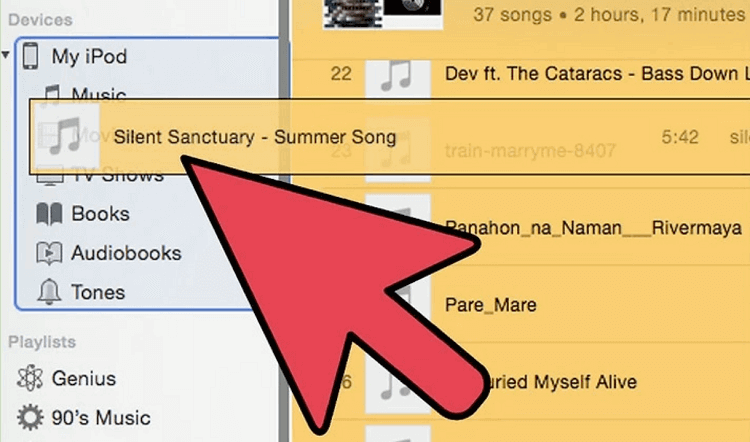 Transferir música de Pandora a través de iTunes