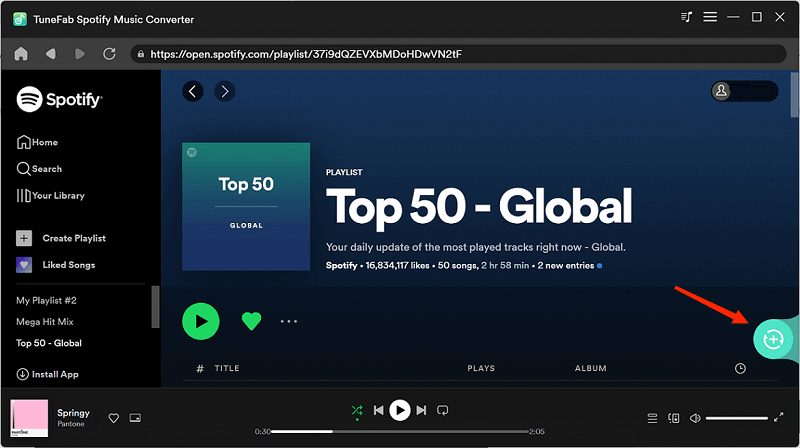 TuneFab Spotify 音乐转换器 选择 Spotify 播放列表