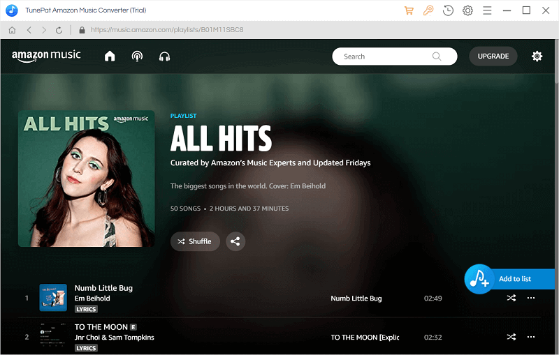 Плейлист TunePat Amazon Music Converter